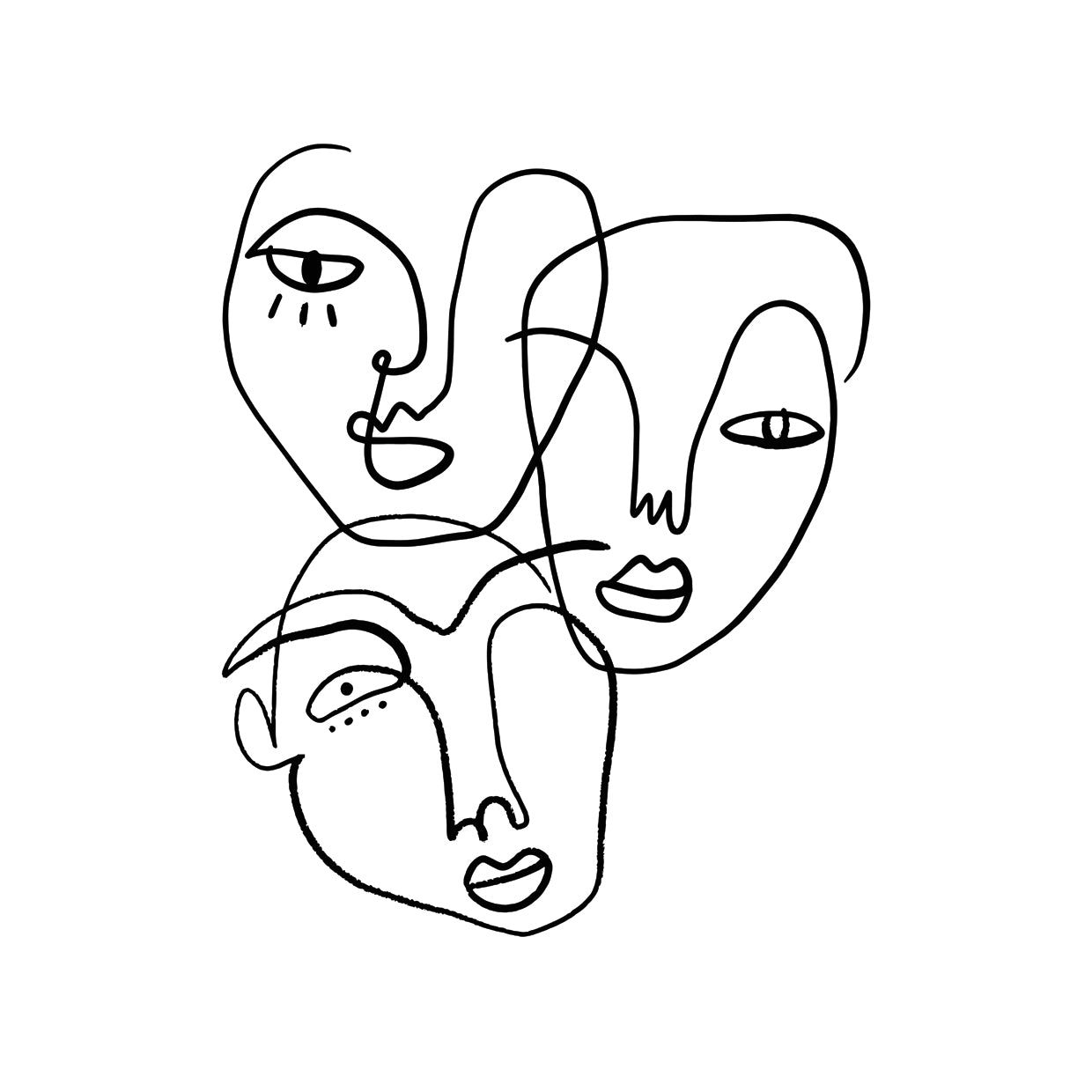 Three Faces Doodle