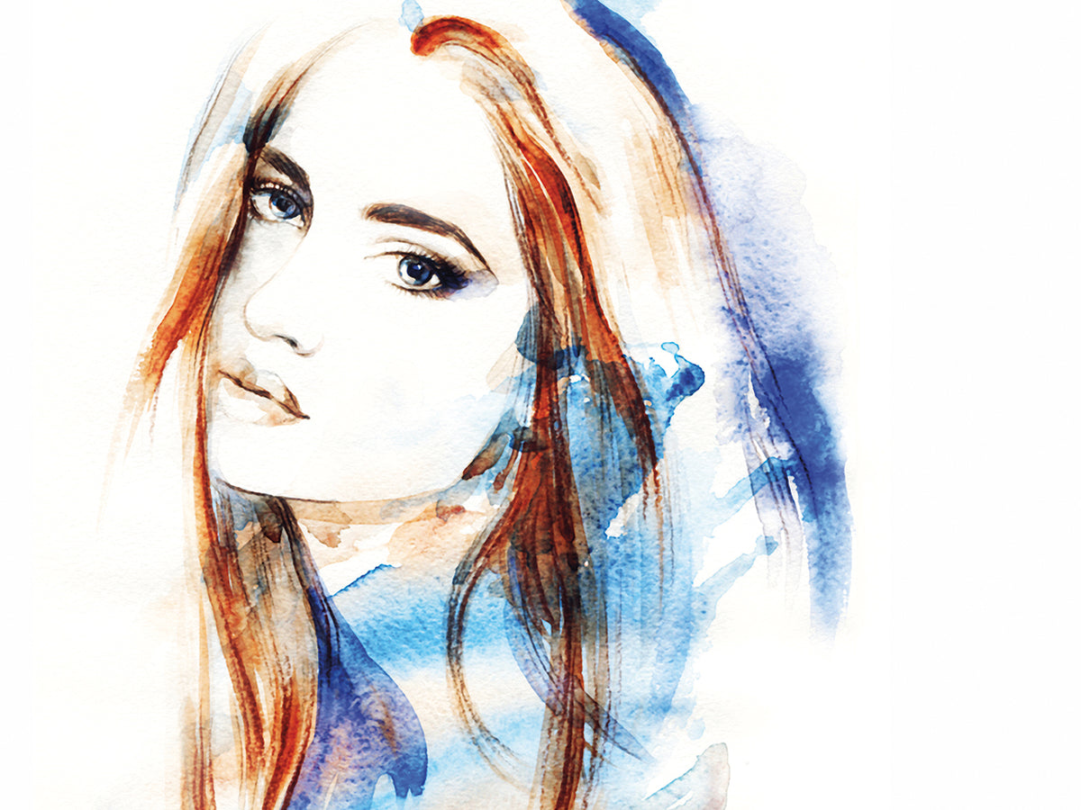 Fashionable Girl in Blue