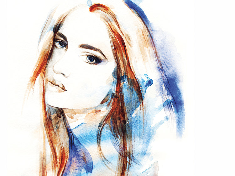 Fashionable Girl in Blue