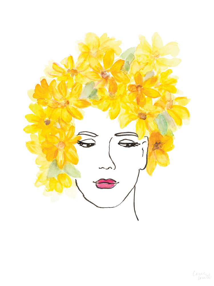 Girl With Daisies In Her Hair