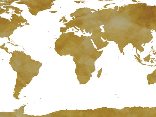 World Map Collection Gold Canvas Print