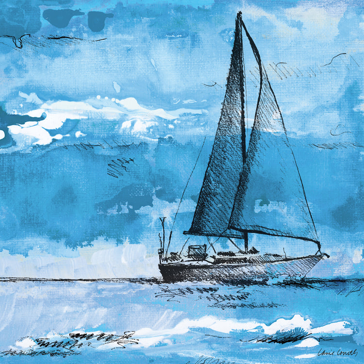 Coastal Boats in Watercolor I