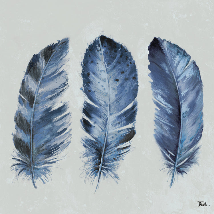 Plumas índigo II Lienzo