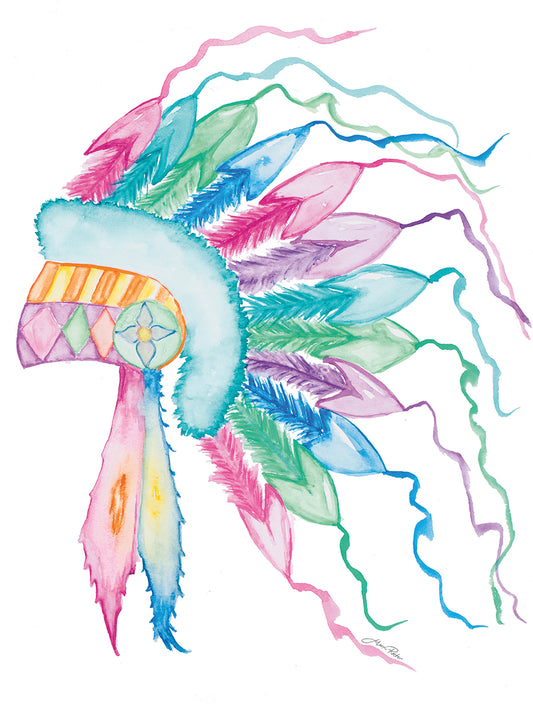 Watercolor Tribal Head