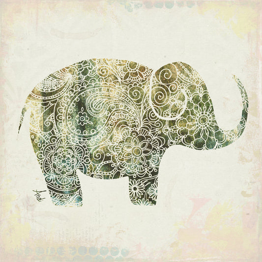 Boho Elephant I Canvas Print