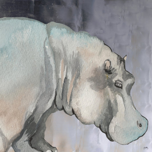 Thoughtful Hippo Canvas Print