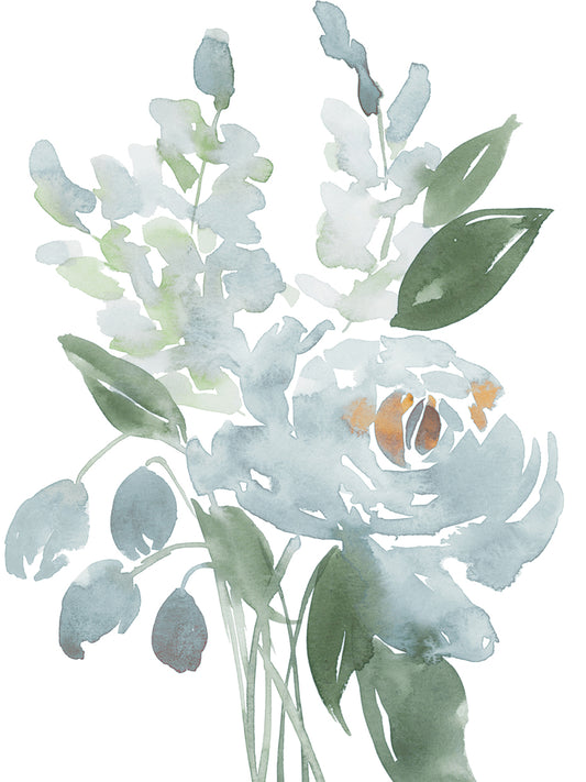 Restful Blue Floral I Canvas Print