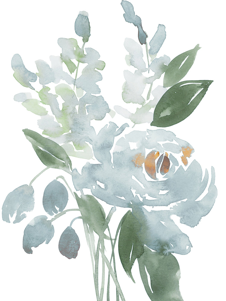 Restful Blue Floral I
