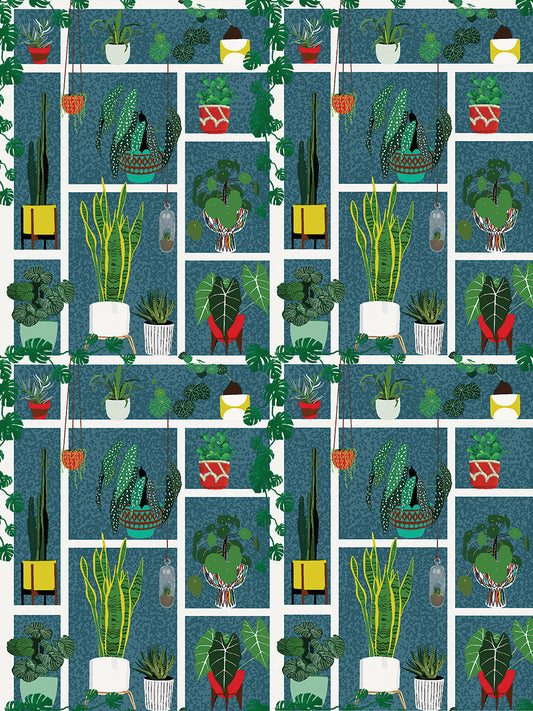 Plant Living Modular Pattern Canvas Print