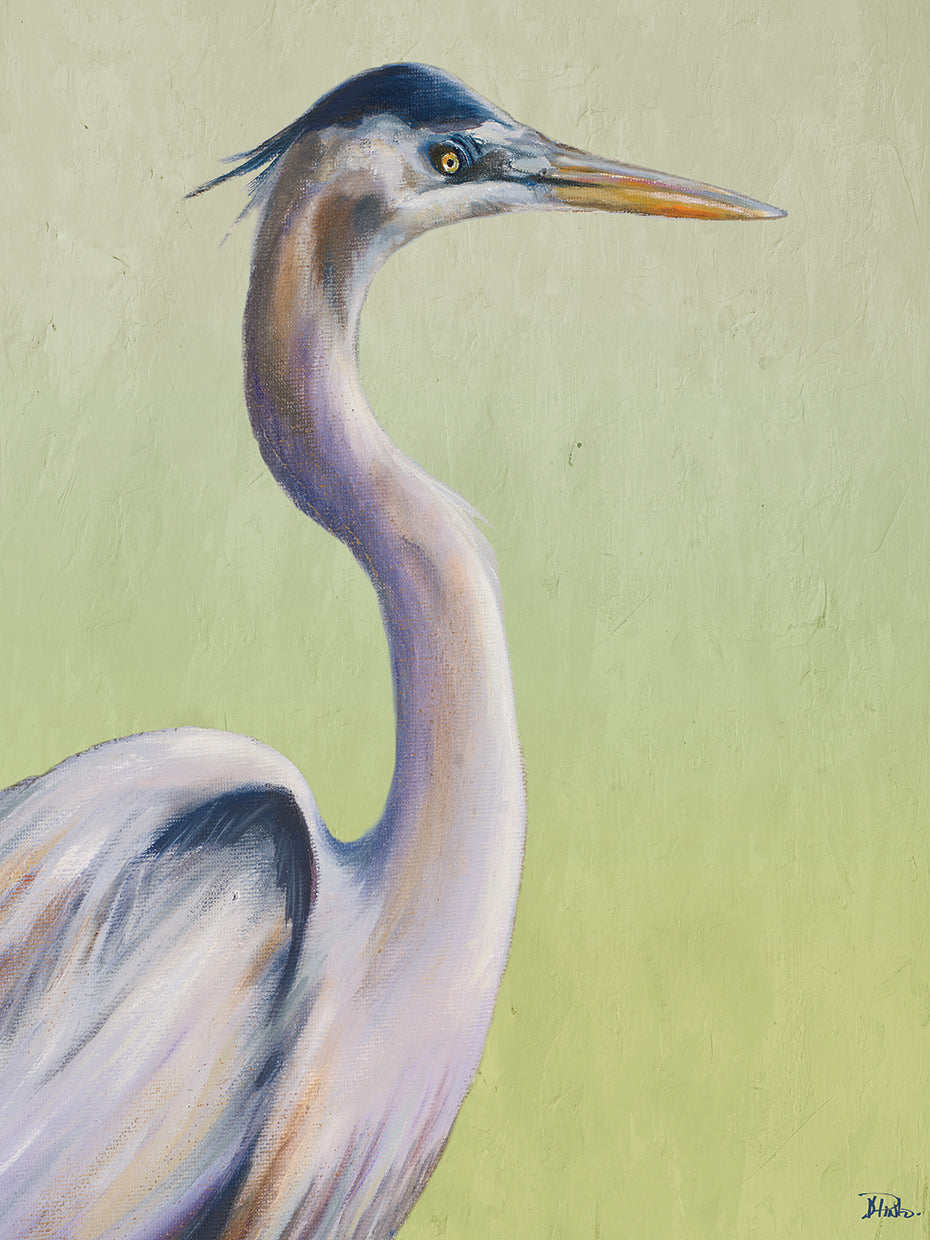Blue Heron on Green I
