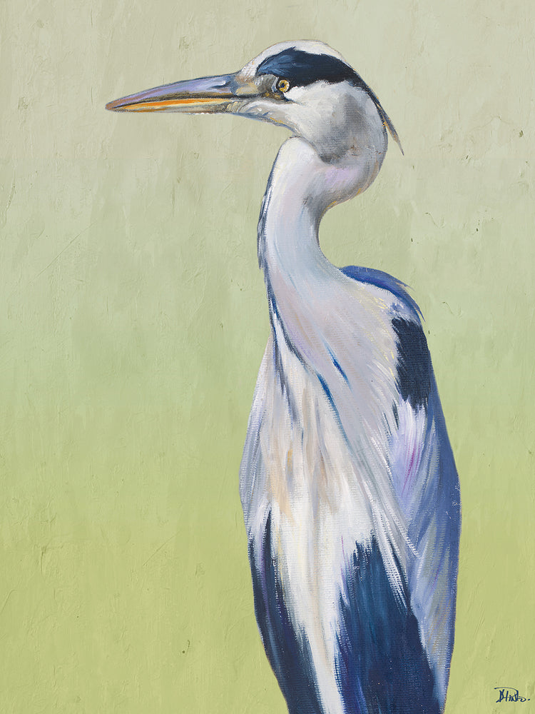 Blue Heron on Green II