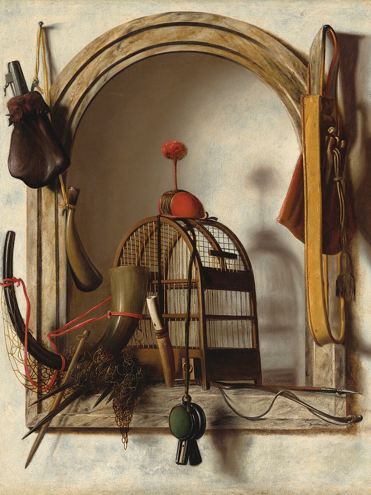 Niche with Falconry Gear, probably 1660s