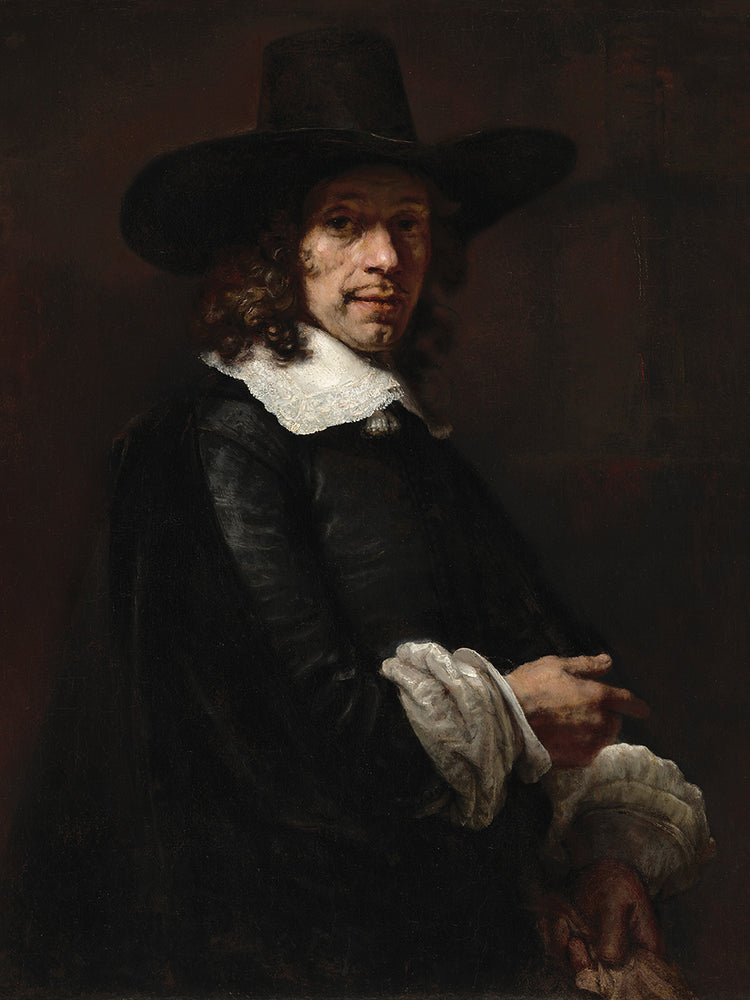 Retrato de un caballero con sombrero alto y guantes, c. 1656/165 Lienzo