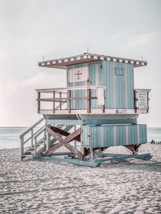 Miam Blue Beach Lifeguard Tower Canvas Print