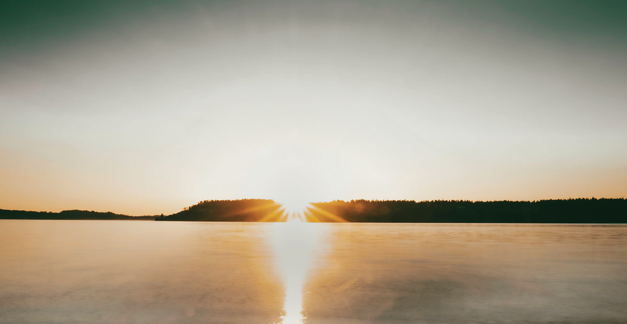 Single Light Stream Sunset