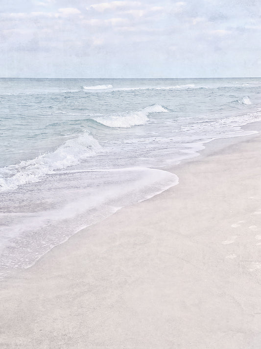 Sun Bleached Ocean Waves on Beach II Canvas Print