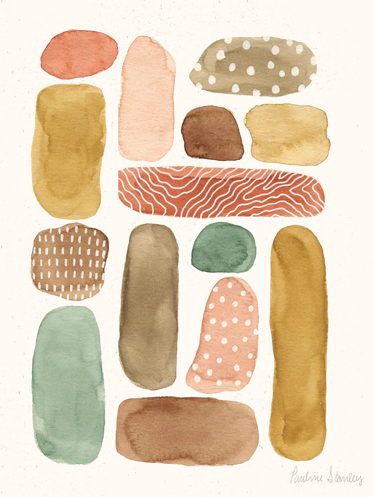 Beach Pebbles Watercolor