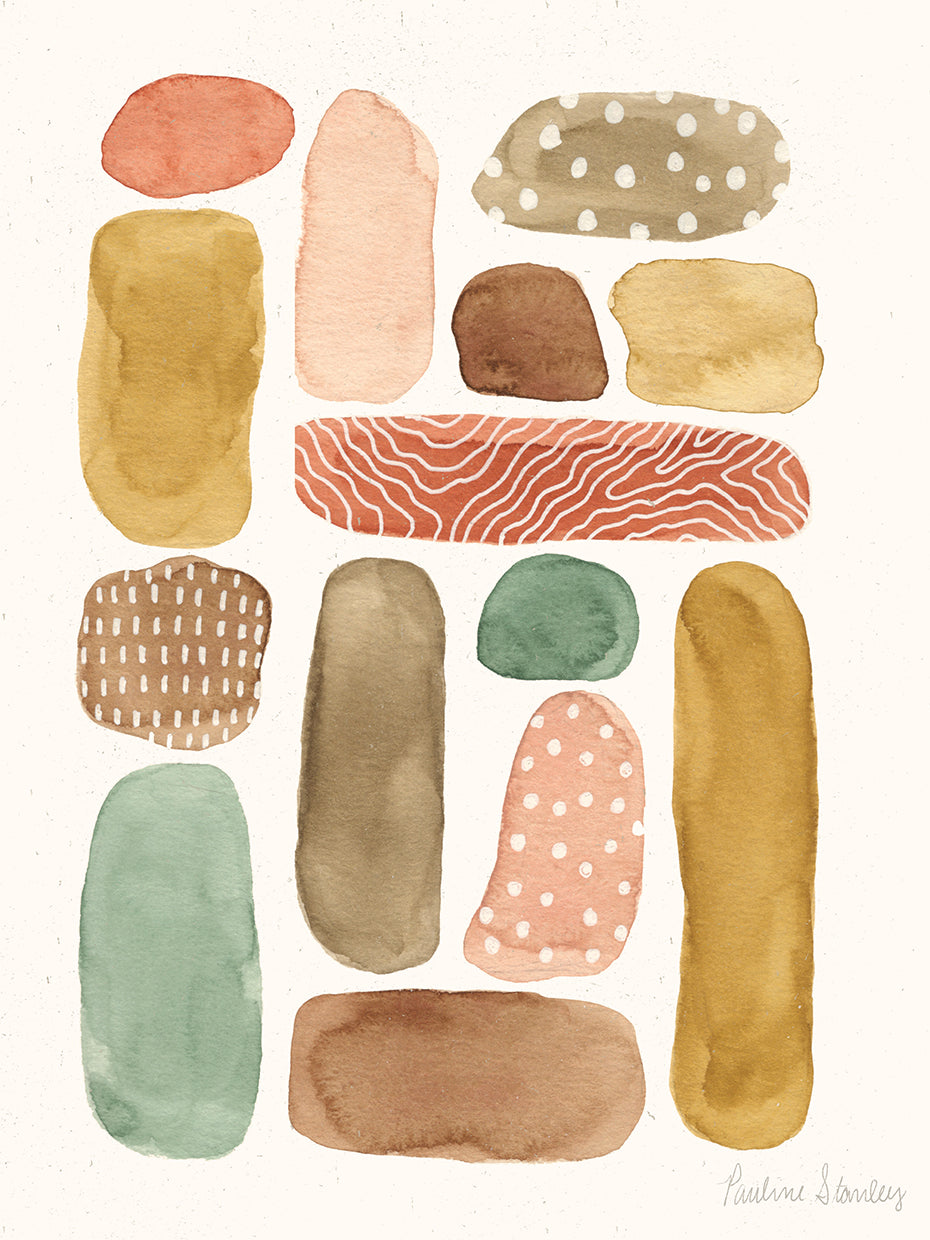Beach Pebbles Watercolor