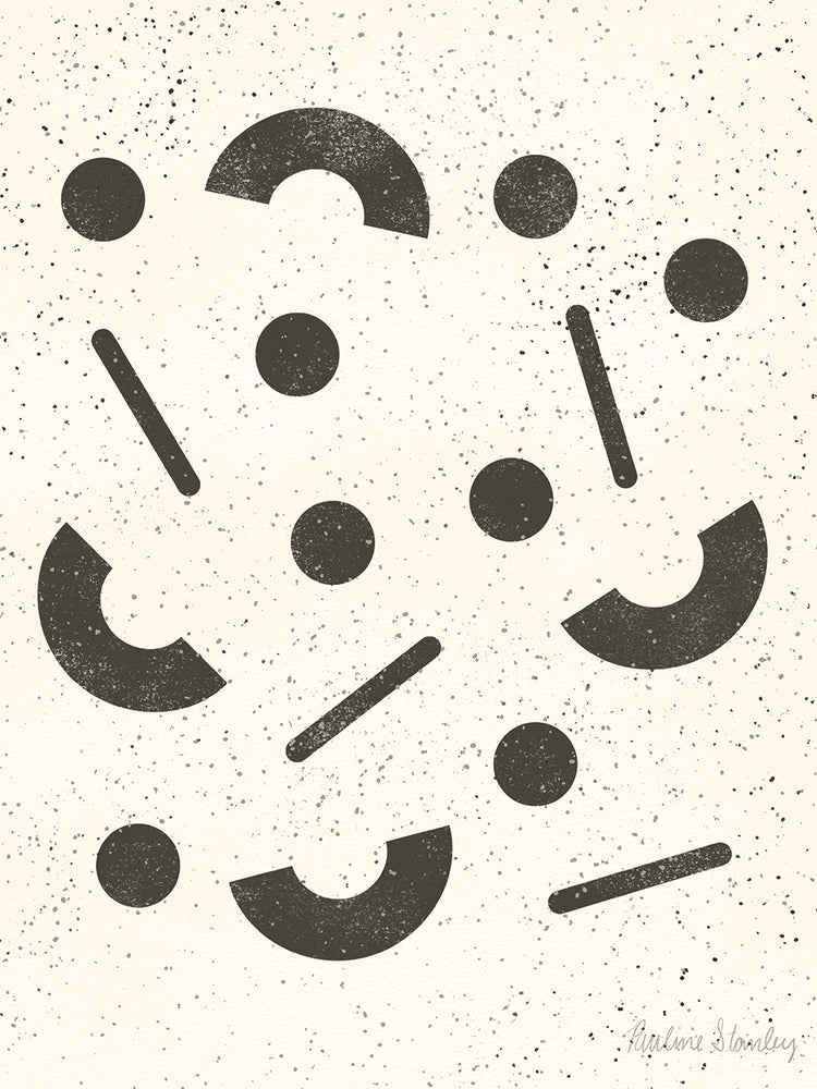 Jumbled Shapes Black Cream