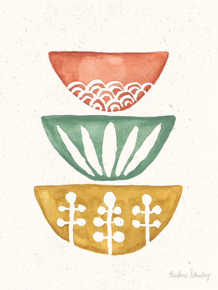 Mid Century Bowls Watercolor