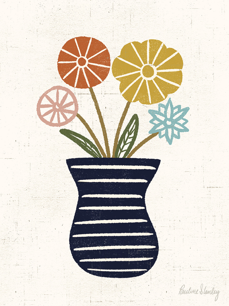 Mid Century Flowers Vase