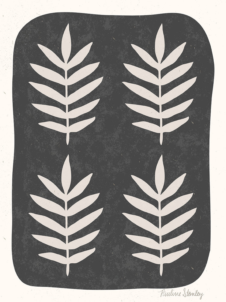 Palm Leaf Pattern Black