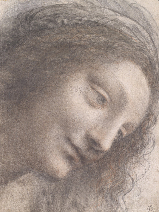 The Head of the Virgin in Three-Quarter View Facing Right (1510–13) Canvas Print