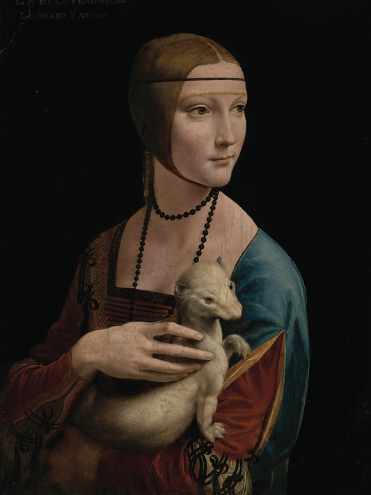 Lady with an Ermine – Portrait of Cecilia Gallerani (ca.1473–1536) (1490) Canvas Print