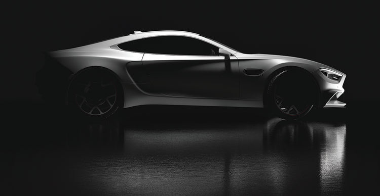 Coche blanco y negro Lienzo