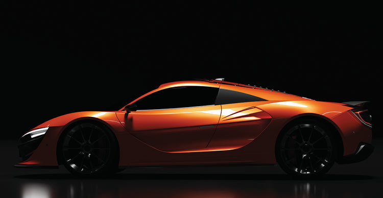 Coche naranja Lienzo