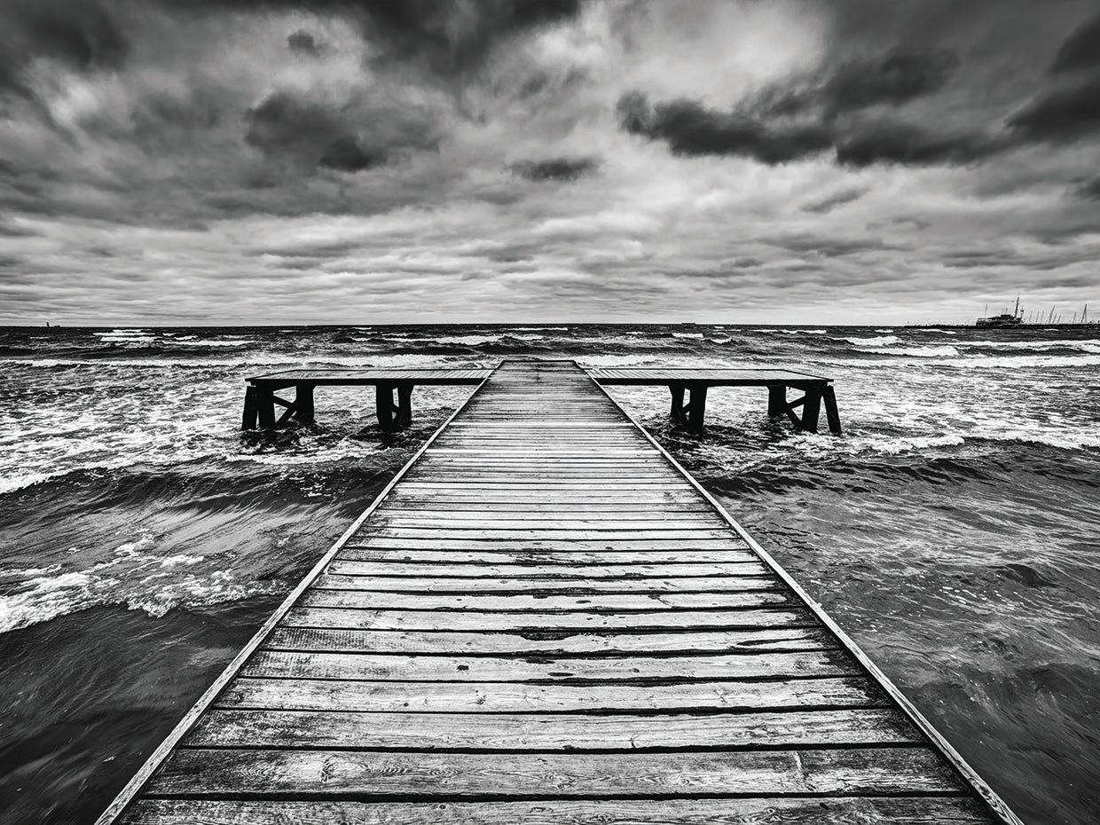 Muelle de Maldise en blanco y negro Lienzo