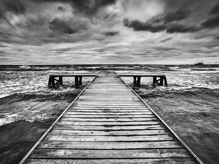 Muelle de Maldise en blanco y negro Lienzo