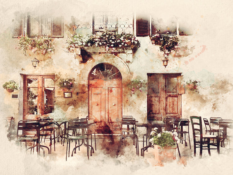 Watercolor Italian Town