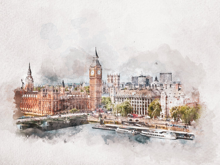 Acuarela Londres Lienzo