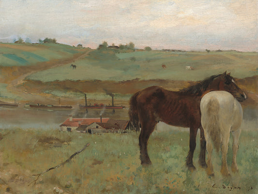 Horses in a Meadow, 1871 Canvas Print