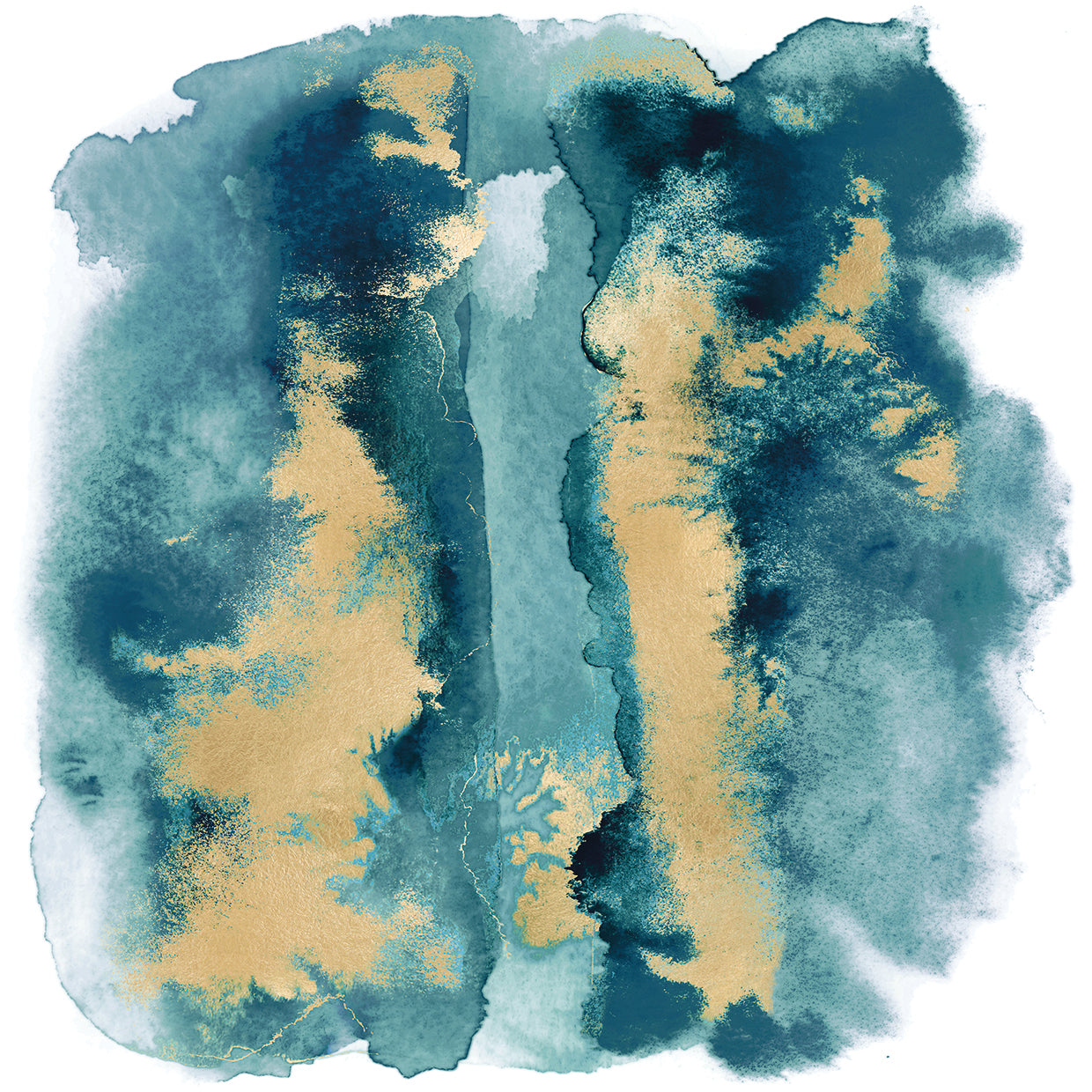 Teal Mist with Gold I