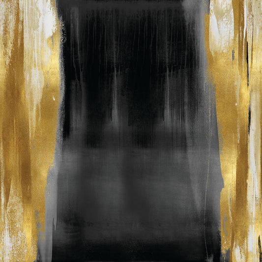 Free Fall Gray with Gold II Canvas Print