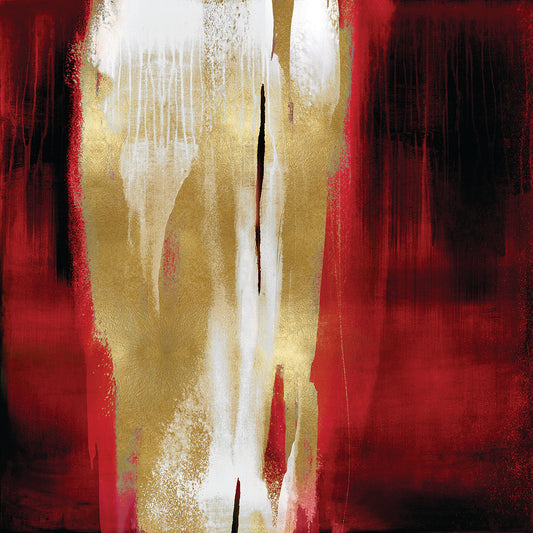 Free Fall Red with Gold I Canvas Print