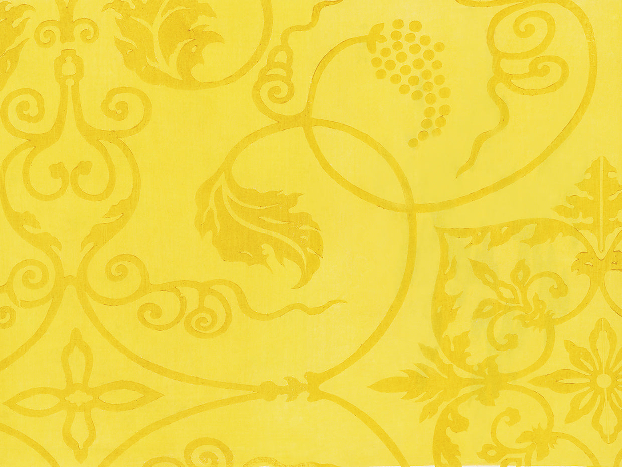 Japanese vintage original woodblock print -yellow