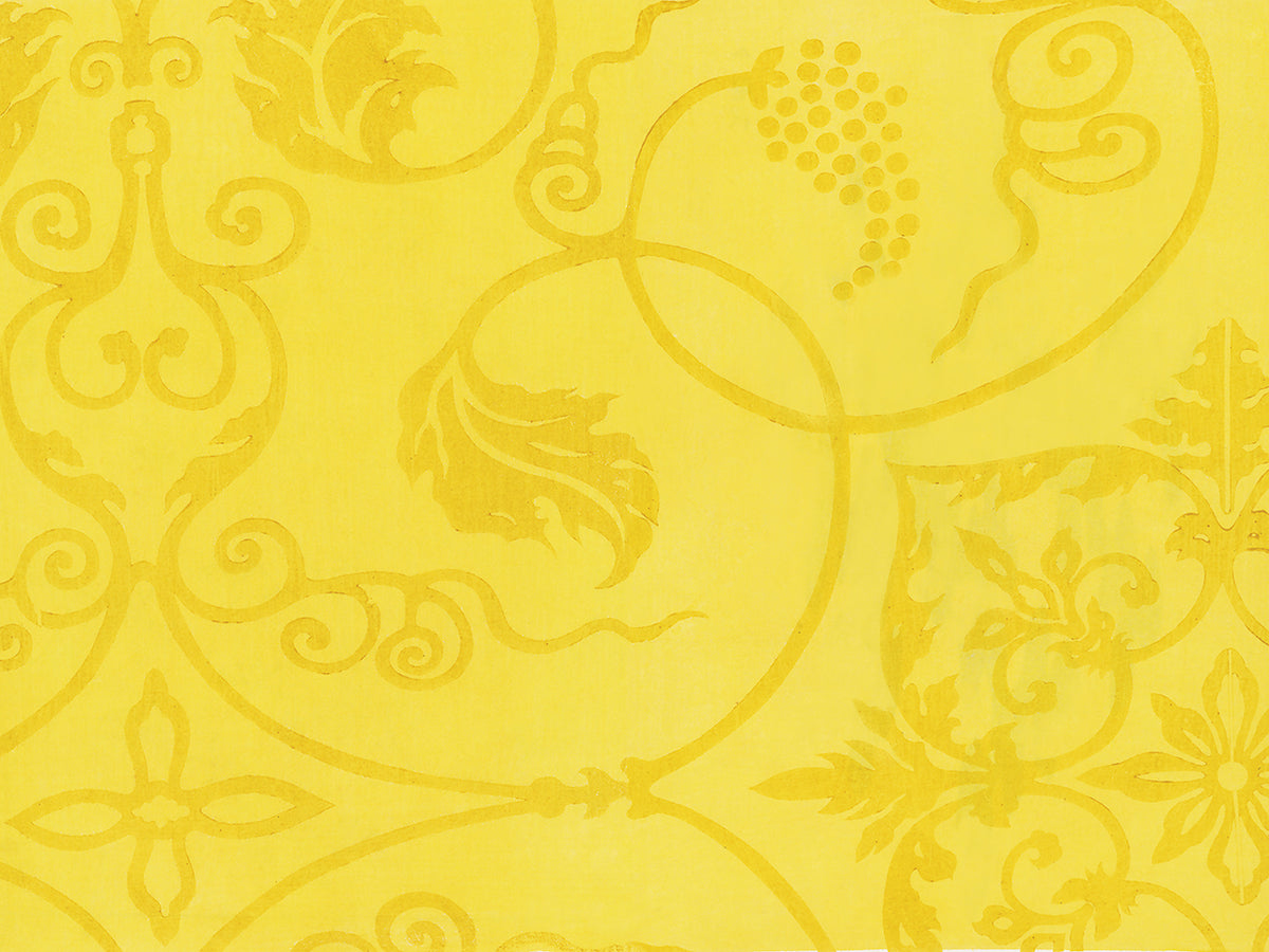 Japanese vintage original woodblock print -yellow