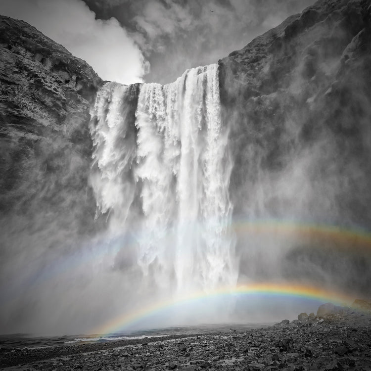 ICELAND Skogafoss double rainbow