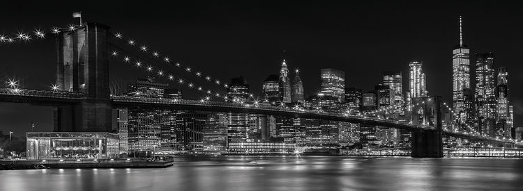 NYC Nightly Impressions - Panoramic Monochrome