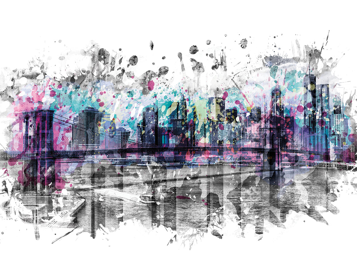 Modern Art NYC Skyline Splashes
