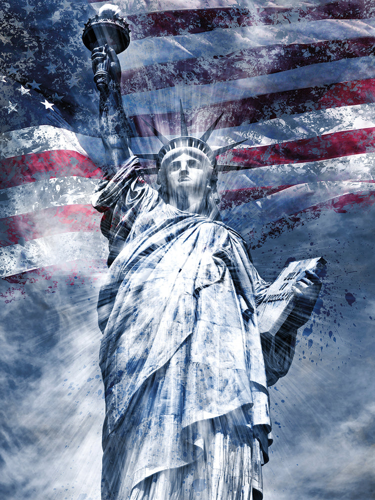 Modern Art STATUE OF LIBERTY - blue