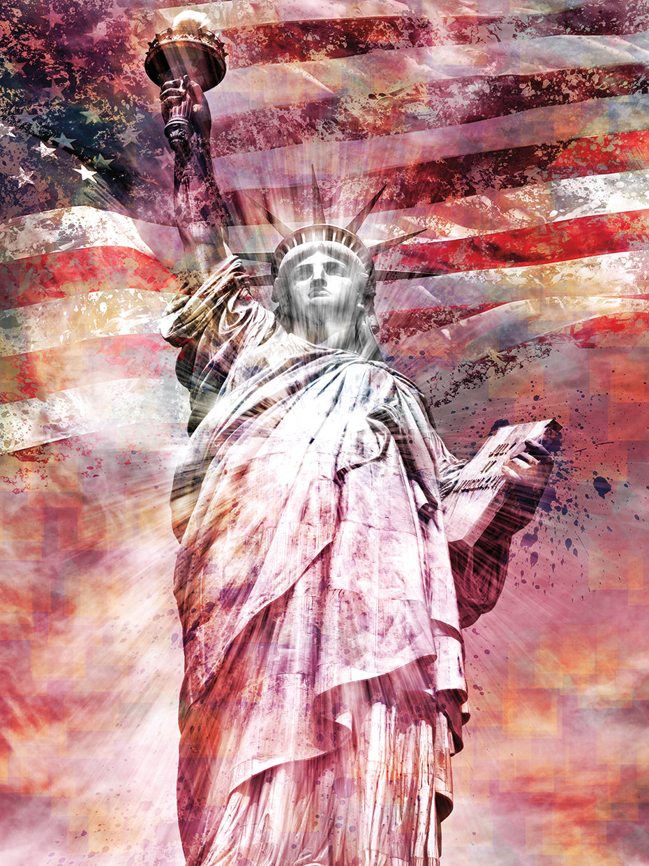 Modern Art STATUE OF LIBERTY - red