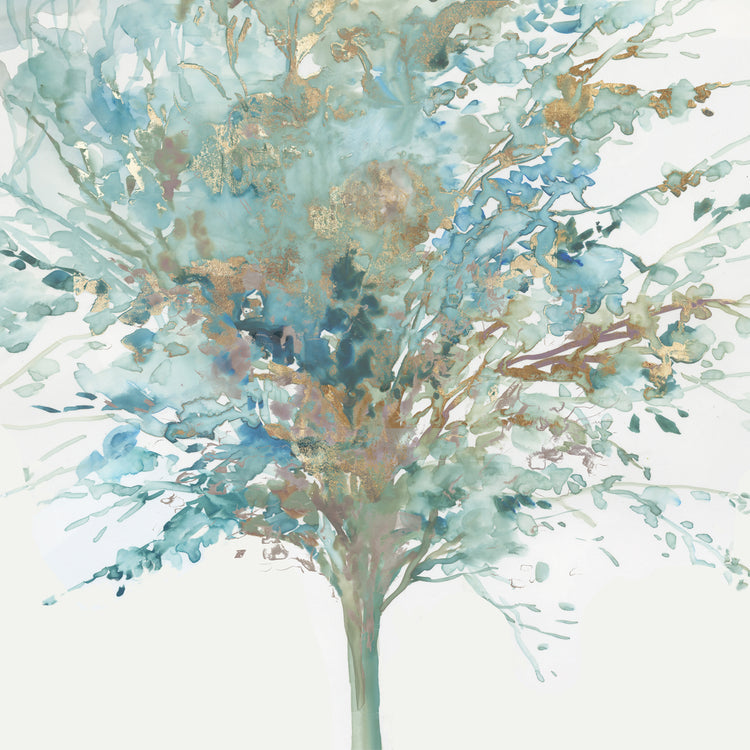 Árbol verde azulado I Lienzo