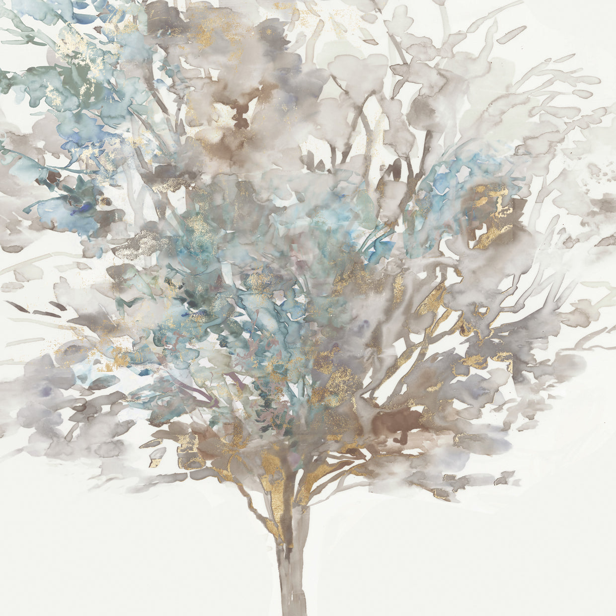 Árbol verde azulado II Lienzo
