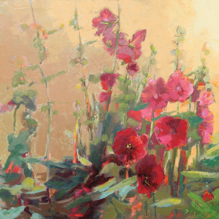 Hollyhocks de Red Haven Lienzo