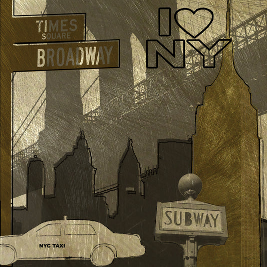 I Love NY in Gray Canvas Print