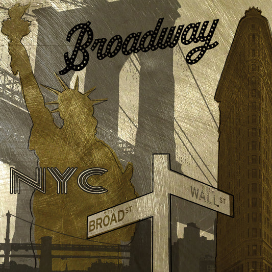 Broadway in Gray Canvas Print